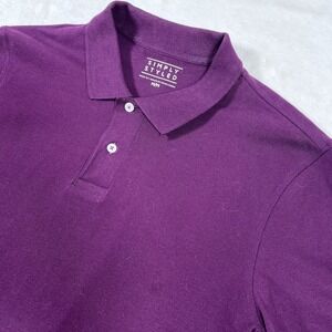 Simply Styled Mens Stretch Golf Polo Shirt Maroon Short Sleeve Medium Gorpcore‎